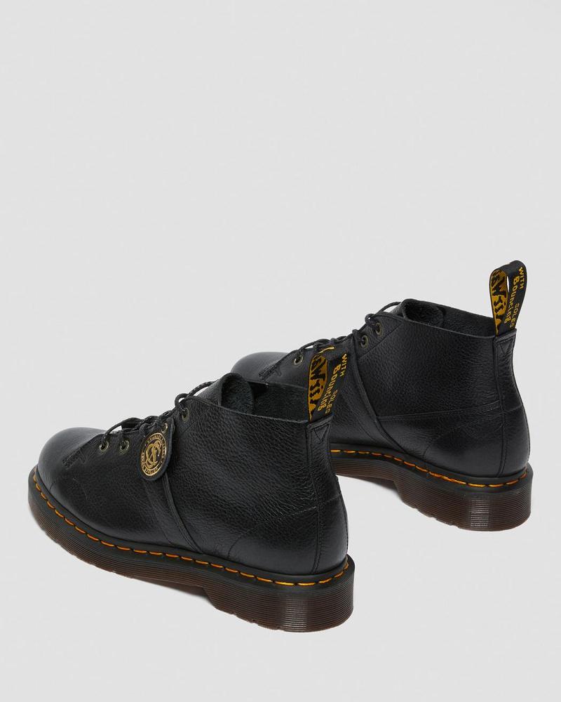 Dr Martens Church Buckingham Leren Apenlaarzen Heren Zwart | NL 263PJJ